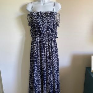 NWOT Greylin Printed Maxi Dress, Navy, Size XS